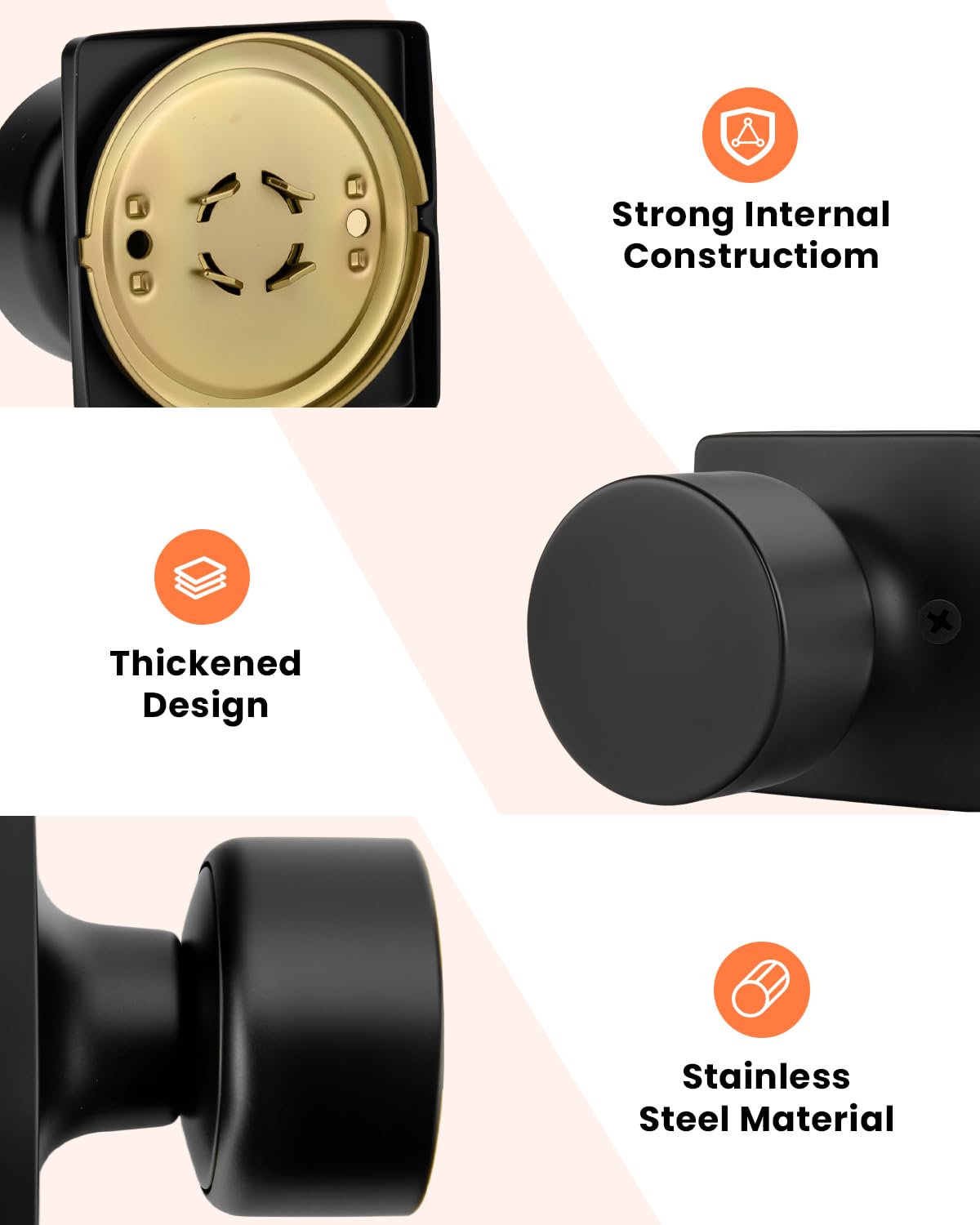Black Dummy Door Knobs (Black)