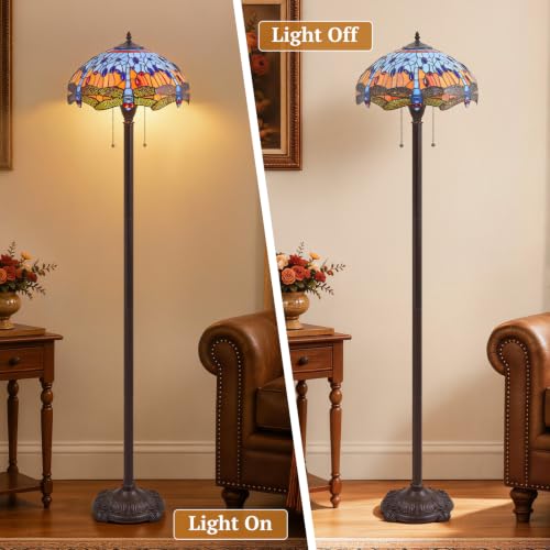 Tiffany Style Downward Floor Lamp