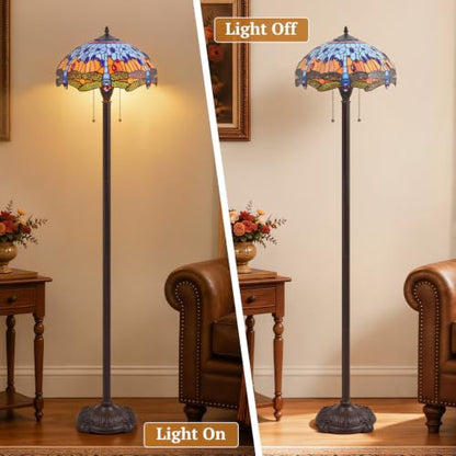 Tiffany Style Downward Floor Lamp
