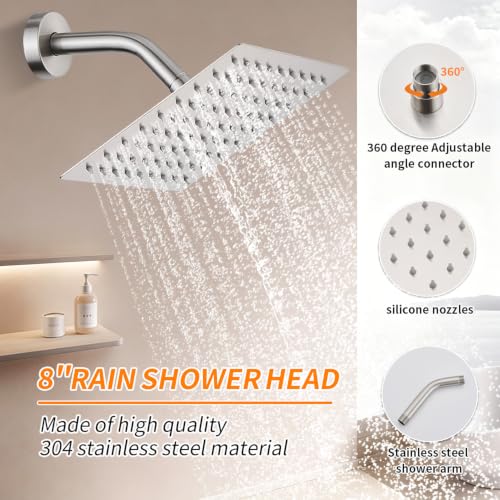Tub Shower Faucet Set Brushed Nickel (Brushed)