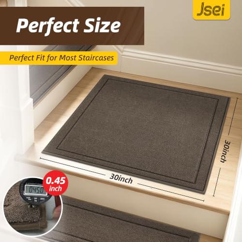 Non Slip Stair Landing Rug Mat (2'6" x 2'6" (Rectangular) / Light Brown)