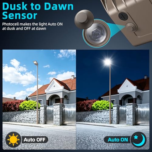 LED Parking Lot Lights Arm & Slip Fitter Mount Dusk to Dawn