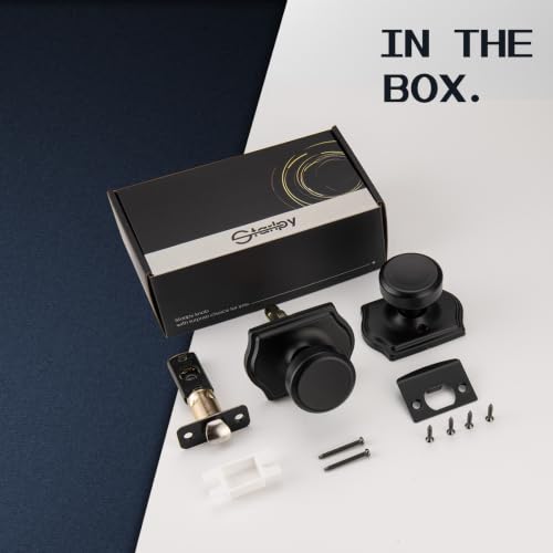 Black Door Knobs with Camelot Trim