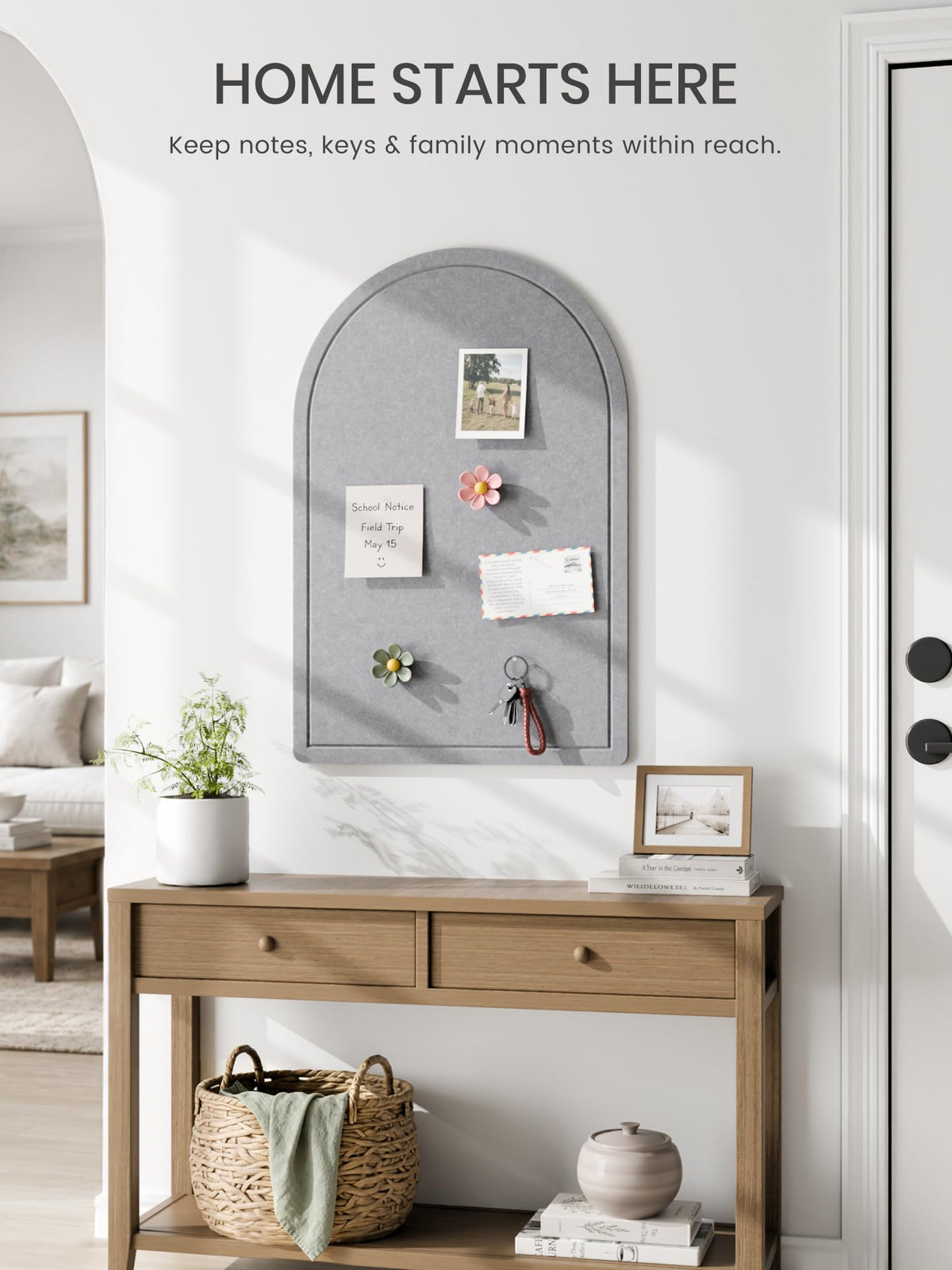 Arched Felt Bulletin Board (Soft Gray)