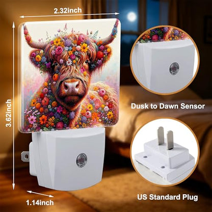 Night Lights Plug into Wall (Highland Cow)