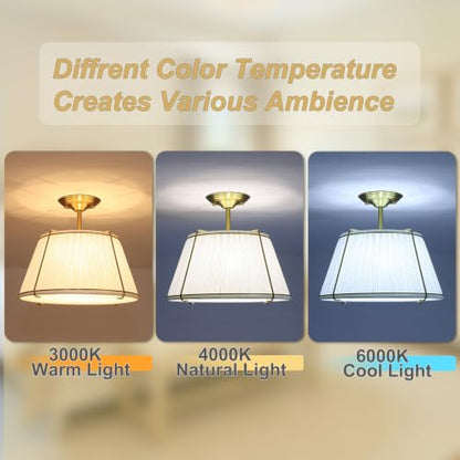Semi Flush Mount Ceiling Light 16" for Living Room