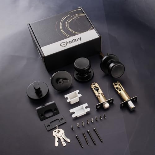 Black Door Knobs Interior with Turn Lock