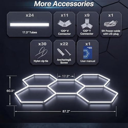 Hexagon Garage Lights 240W 28800LM