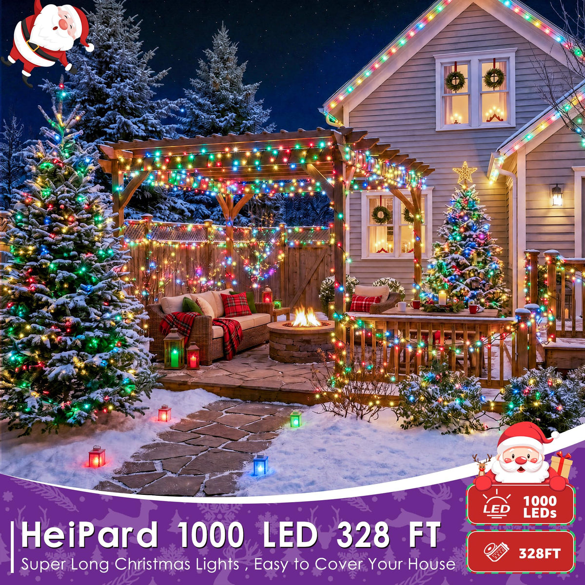 1000 LED Christmas Lights Outdoor 328 FT Multicolor Remote and Plug (Multicolor / 1000 LED)