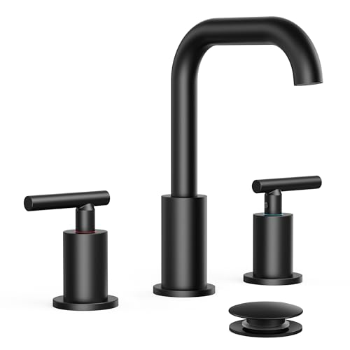 Bathroom Sink Faucet 3 Hole Widespread 8 Inch 2 Handle