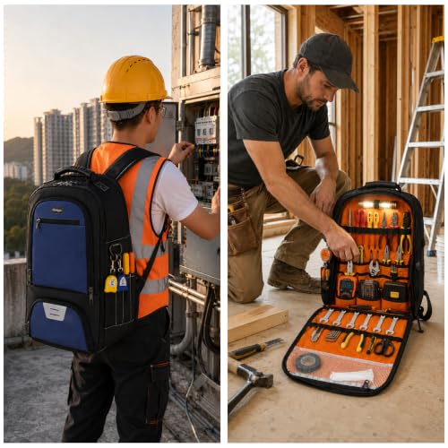 Tool Backpack for Men with Laptop Sleeve