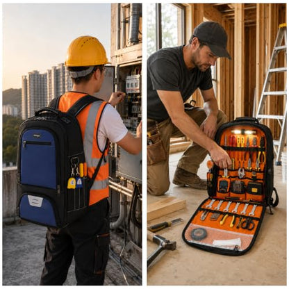 Tool Backpack for Men with Laptop Sleeve
