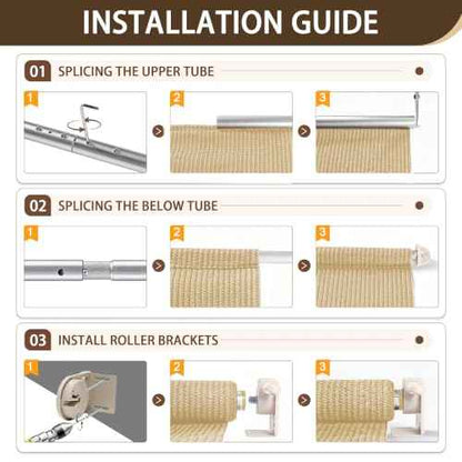 Outdoor Roller Shades for Patio (Sesame / 108"W x 96"H)