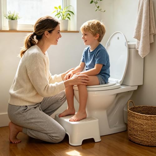 Round Toilet Seat with Toddler Seat Built In 16.5 Inch