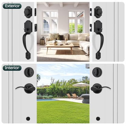 Modern Wave Exterior Door Handle Set