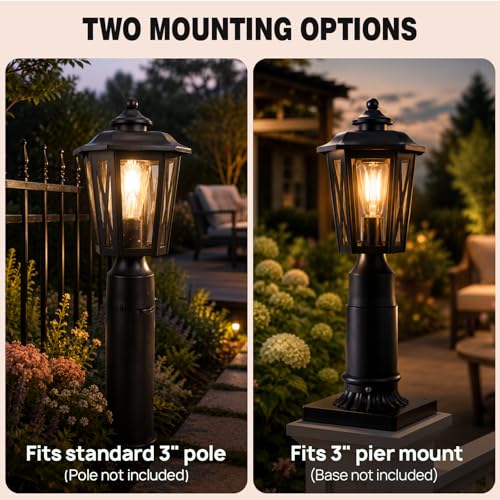 Outdoor Post Light with GFCI Outlet