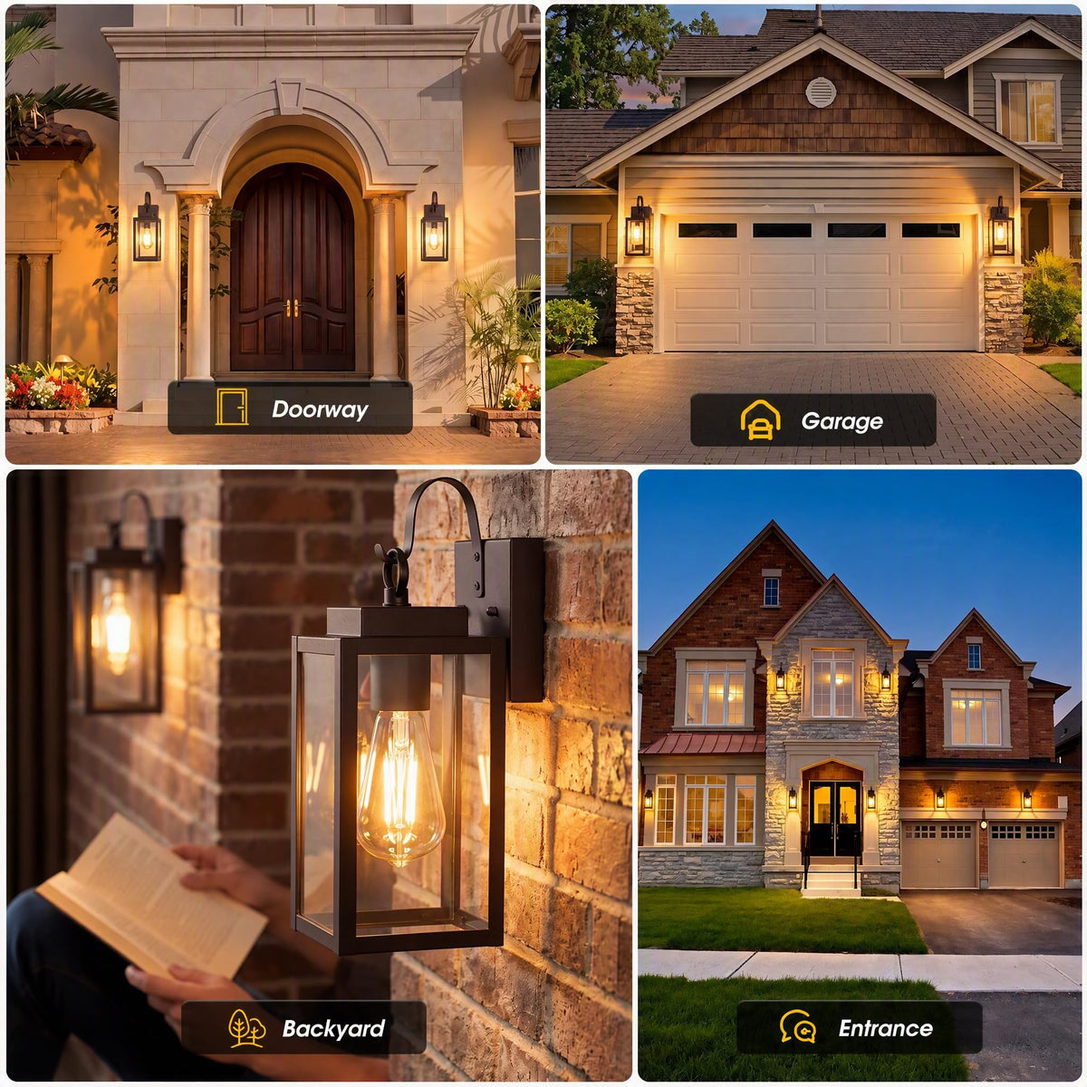2 Pack 11.8" Porch Light (2 PACK / Oil-Rubbed Bronze)