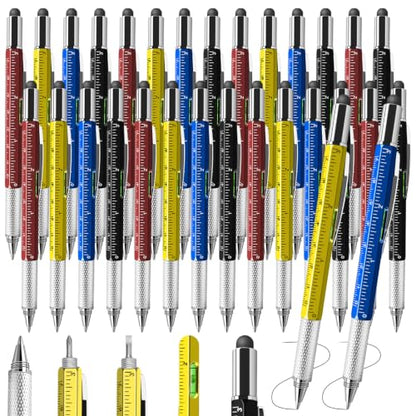 Multi Tool Pens for Father's Day 6 in 1 Bulk with Ruler