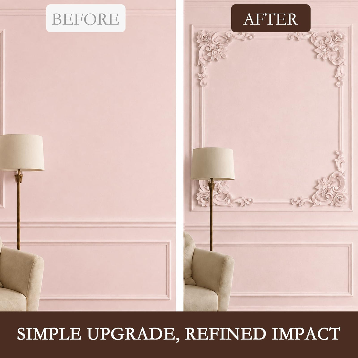 Corner Wall Molding (7.08", Rose Style)