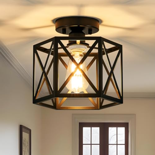 Farmhouse Semi Flush Mount Ceiling Light