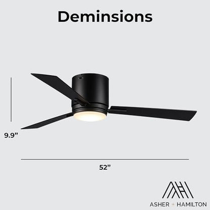 Asher Hamilton Vero 52 Inch Low Profile Indoor Ceiling Fan