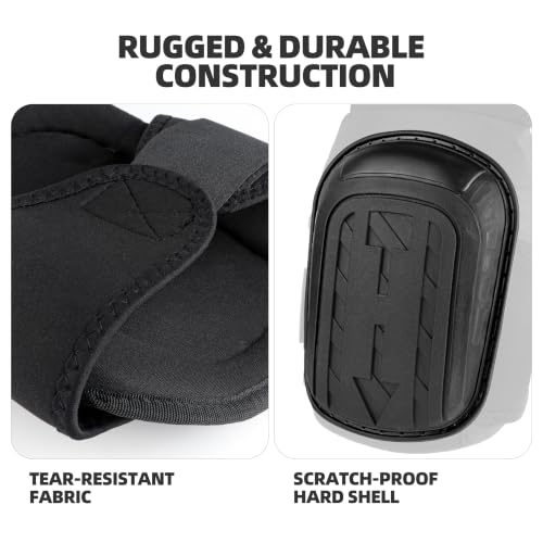Professional Work Knee Pads with Thick Foam Cushioning & Soft Gel Core