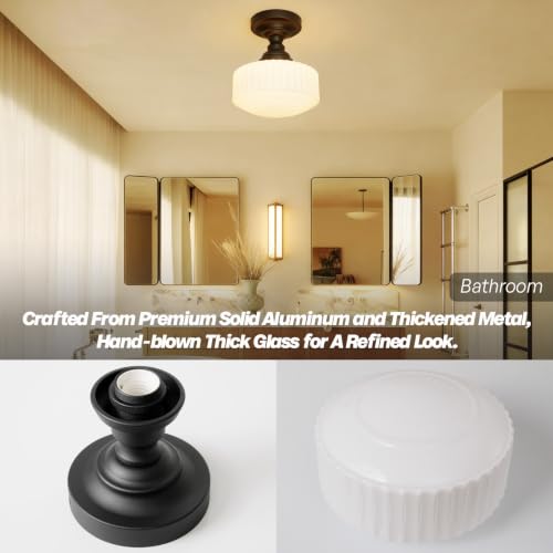 Modern Schoolhouse Semi Flush Mount Ceiling Light