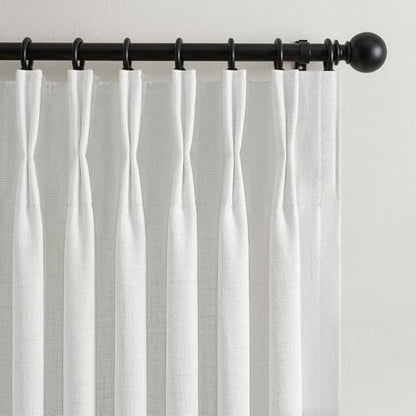 Beige White Blackout Mini Cute Living Room Drapes 63 Inch Length 2 Panels (Beigewhite / 50"W x 63"L (Pack of 2))