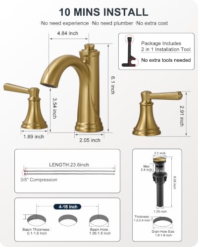 Brass Bathroom Faucet 3 Hole