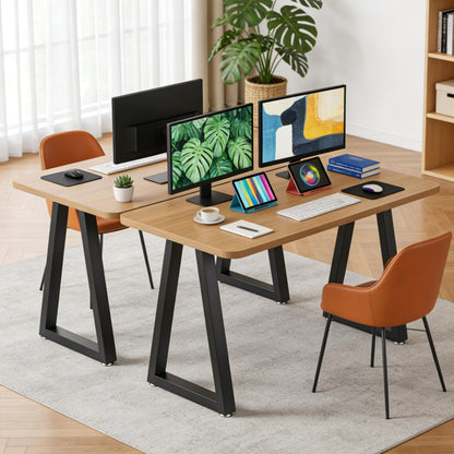 Metal Table Legs 28x17.7 Inch Trapezoid Desk Legs (H28" × W17.7" T)