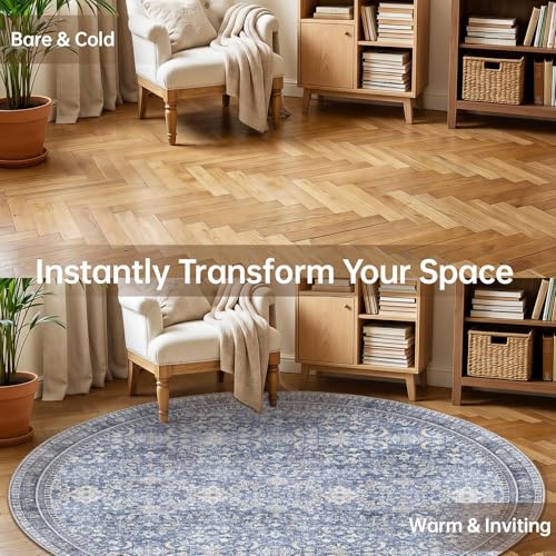 Round Rug 8ft (Blue / 8' (Round))
