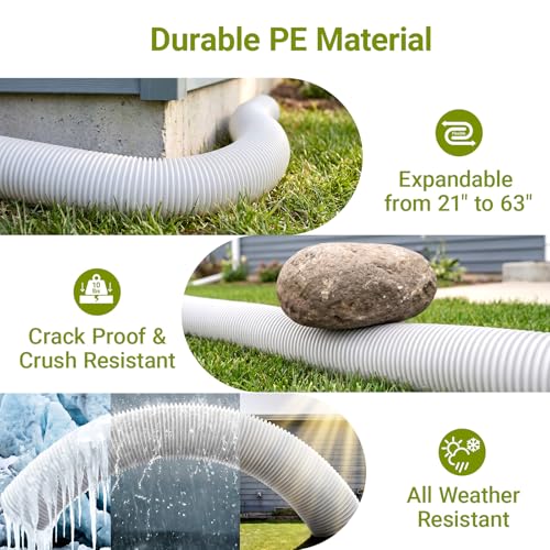 2 Pack Rain Gutter Downspout Extension with Cleanout Window