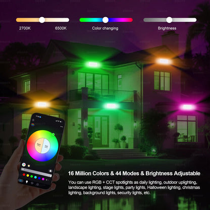 Smart Flood Lights Outdoor Color Changing (5*72W RGB+Tunable White(2700-6500K))