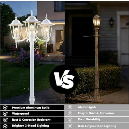 3 Head Outdoor Post Light 83"