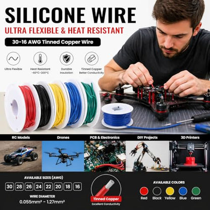 30 AWG Silicone Hook Up Wire Kit