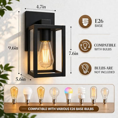 Classic Outdoor Wall Sconce with Clear Glass Shade