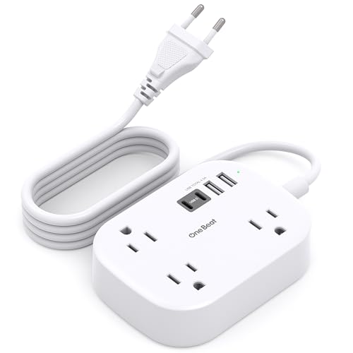 European Travel Plug Adapter with 3Ft Extension Cord