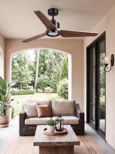 52 inch Ceiling Fan with Light and 3 Solid Wood Blades