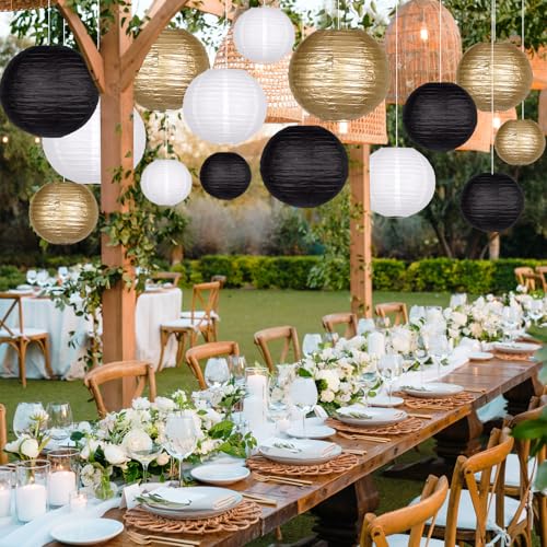 Round Chinese Paper Lanterns Decorative 15pcs for Wedding Birthday Party Baby Showers Decoration¡­