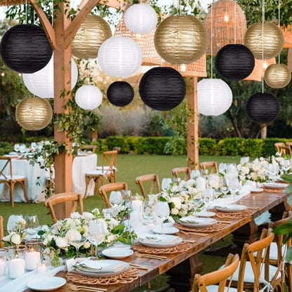 Round Chinese Paper Lanterns Decorative 15pcs for Wedding Birthday Party Baby Showers Decoration¡­
