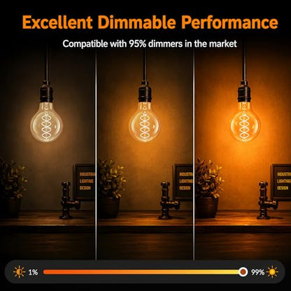 G80 Edison Bulbs Dimmable Vintage