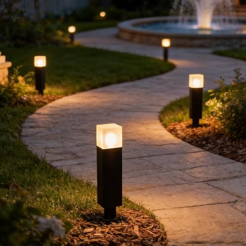 Low Voltage Pathway Lights Landscape Lighting Path Light with Replacement Bulb 1.2W 80 Lumens 2700K Outdoor Lights