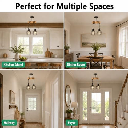 Farmhouse Semi Flush Mount Ceiling Light