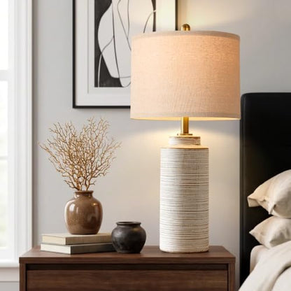 27" Vintage Ceramic Table Lamp Set of 2