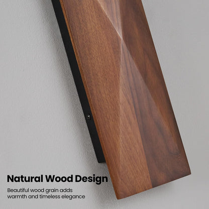 Set of 2 Walnut Wood Wall Sconce (Walnut / Double)