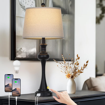 Black Table Lamp for Living Room (Black)