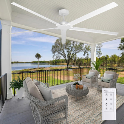 84" Outdoor Ceiling Fan With Remote (White / 84-inch)