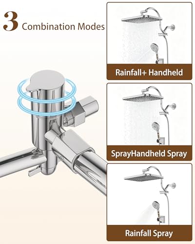 12" Shower Heads with Filtered Hand Sprayer Combo