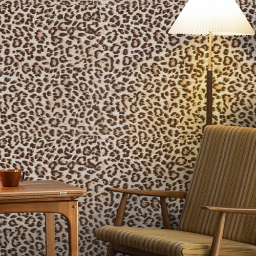 Cheetah Print Wallpaper Room Decor Brown Leopard Peel and Stick Wallpaper