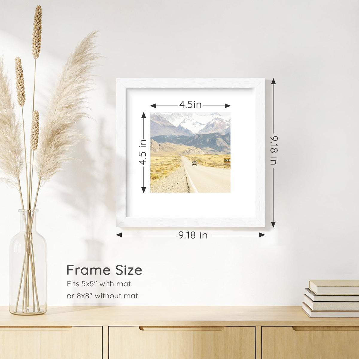8x8 Solid Wood Frame Set of 12 (White Wood Grain / 8x8)